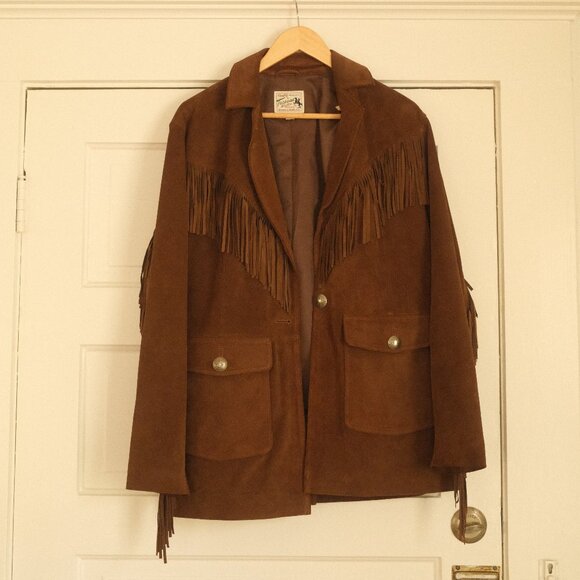 Tecovas Jackets & Blazers - Tecovas Coffee Brown Fringe Suede Jacket — Women’s Large